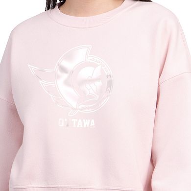 Women's Starter Pink Ottawa Senators Boxy Cropped Sweatshirt