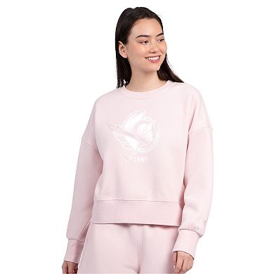 Women's Starter Pink Ottawa Senators Boxy Cropped Sweatshirt