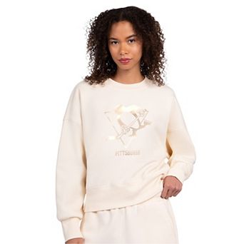 Women's Starter Cream Pittsburgh Penguins Boxy Crewneck Sweatshirt