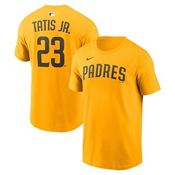 Men's Nike Fernando Tatis Jr. Gold San Diego Padres Name & Number T-Shirt