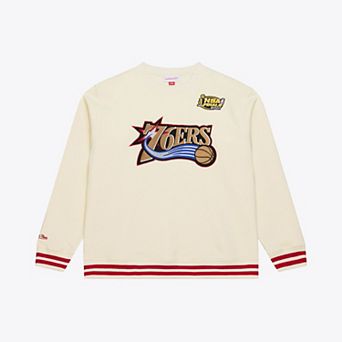 Men's Mitchell & Ness Cream Philadelphia 76ers Hardwood Classics 76 Originals Collection Sweatshirt
