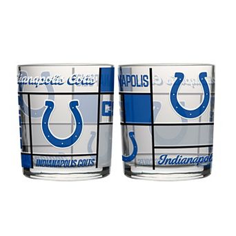 Logo Brands Indianapolis Colts 12oz. Quilted Stained Two-Pack Rocks Glass Set