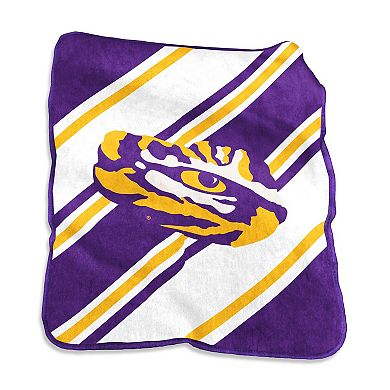 LSU Tigers Raschel Stripe Throw Blanket