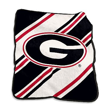 Georgia Bulldogs Raschel Stripe Throw Blanket