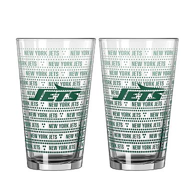 Logo Brands New York Jets Two-Pack Chant Fade 16oz. Pint Glass Set