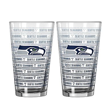 Logo Brands Seattle Seahawks Two-Pack Chant Fade 16oz. Pint Glass Set
