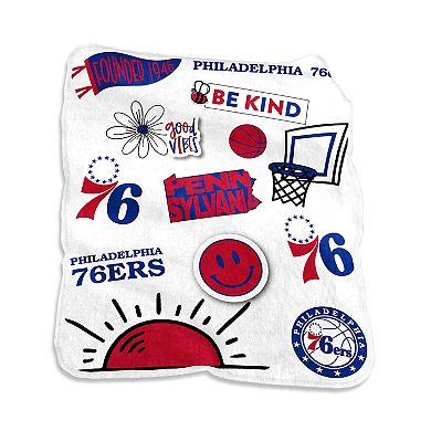 Logo Brands Philadelphia 76ers 50" x 60" Raschel Native Throw