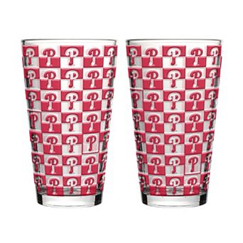 Logo Brands Philadelphia Phillies Two-Pack Gridiron Stained 16oz. Pint Glass Set