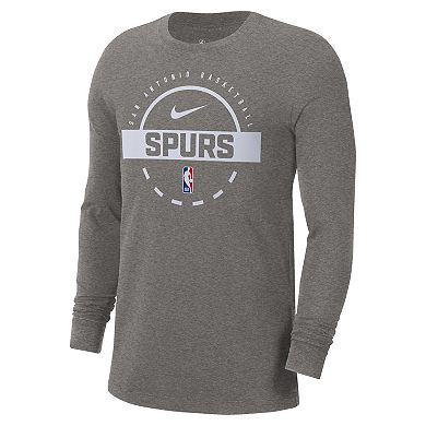 Men's Nike Charcoal San Antonio Spurs Authentic Long Sleeve Practice T-Shirt