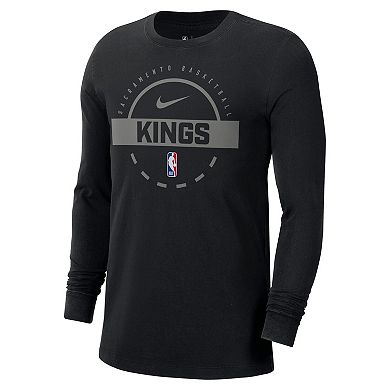 Men's Nike Black Sacramento Kings Authentic Long Sleeve Practice T-Shirt