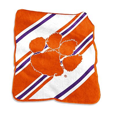 Clemson Tigers Raschel Stripe Throw Blanket