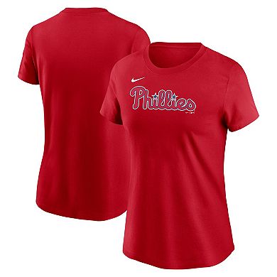 Women's Nike Red Philadelphia Phillies Wordmark T-Shirt