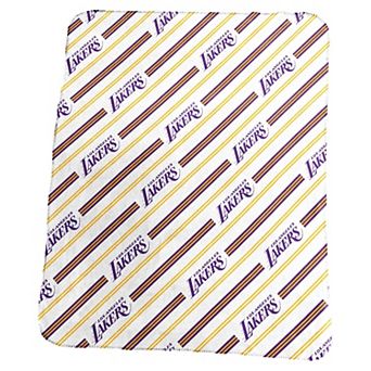 Los Angeles Lakers Classic Vertical Stripe Fleece Throw Blanket
