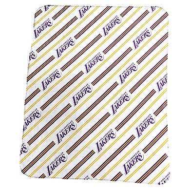 Los Angeles Lakers Classic Vertical Stripe Fleece Throw Blanket