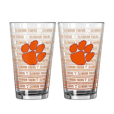Logo Brands Clemson Tigers Two-Pack Chant Fade 16oz. Pint Glass Set