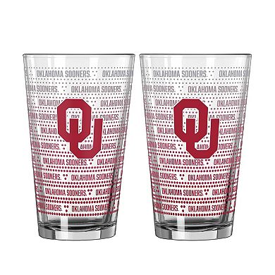 Logo Brands Oklahoma Sooners Two-Pack Chant Fade 16oz. Pint Glass Set