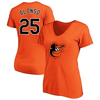 Women's Profile Pete Alonso Orange Baltimore Orioles Plus Size Name & Number V-Neck T-Shirt