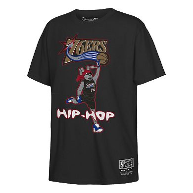 Youth Mitchell & Ness Black Philadelphia 76ers Hip Hop T-Shirt