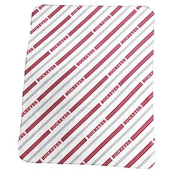 Ohio State Buckeyes Classic Vertical Stripe Fleece Throw Blanket