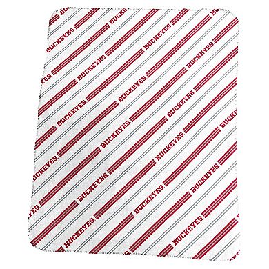 Ohio State Buckeyes Classic Vertical Stripe Fleece Throw Blanket