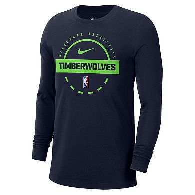 Men's Nike Navy Minnesota Timberwolves Authentic Long Sleeve Practice T-Shirt