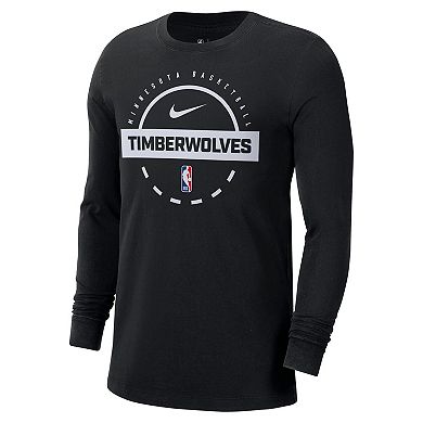 Men's Nike Black Minnesota Timberwolves Authentic Long Sleeve Practice T-Shirt