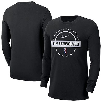 Men's Nike Black Minnesota Timberwolves Authentic Long Sleeve Practice T-Shirt