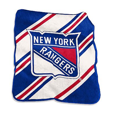 New York Rangers Raschel Stripe Throw Blanket