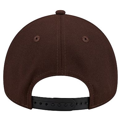 Men's New Era Dark Brown Green Bay Packers Burnt Wood A-Frame 9FORTY Adjustable Hat
