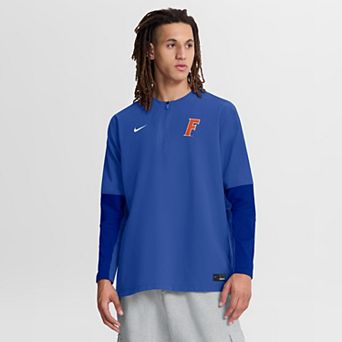 Men's Nike Royal Florida Gators Dugout Dri-FIT Quarter-Zip Long Sleeve Windshirt
