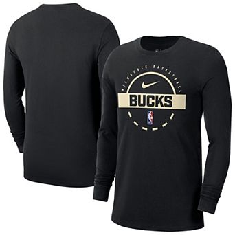 Men's Nike Black Milwaukee Bucks Authentic Long Sleeve Practice T-Shirt