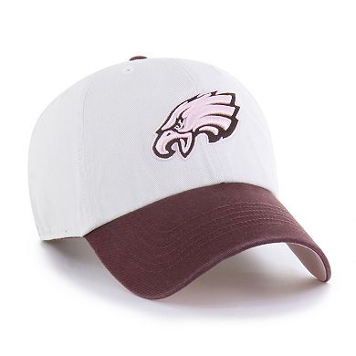 Unisex '47 Stone/Burgundy Philadelphia Eagles Love Letter Clean Up Adjustable Hat