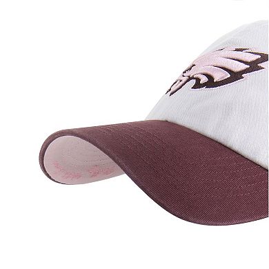 Unisex '47 Stone/Burgundy Philadelphia Eagles Love Letter Clean Up Adjustable Hat