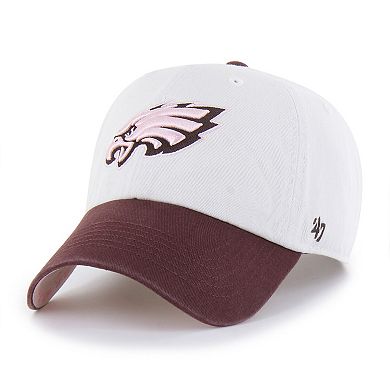 Unisex '47 Stone/Burgundy Philadelphia Eagles Love Letter Clean Up Adjustable Hat