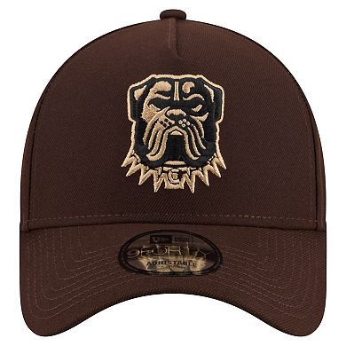 Men's New Era Dark Brown Cleveland Browns Burnt Wood A-Frame 9FORTY Adjustable Hat