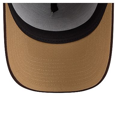 Men's New Era Dark Brown Cleveland Browns Burnt Wood A-Frame 9FORTY Adjustable Hat