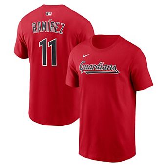 Men's Nike José Ramírez Red Cleveland Guardians Name & Number T-Shirt