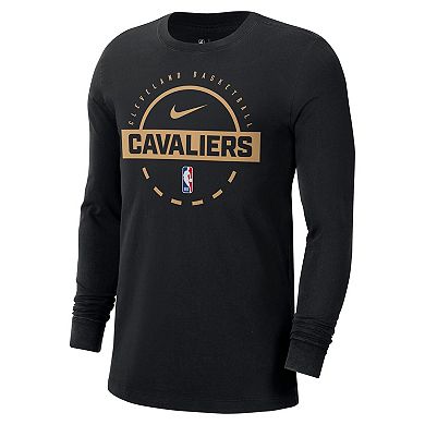 Men's Nike Black Cleveland Cavaliers Authentic Long Sleeve Practice T-Shirt