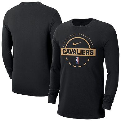 Men's Nike Black Cleveland Cavaliers Authentic Long Sleeve Practice T-Shirt
