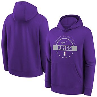 Youth Nike Purple Sacramento Kings 2025/26 Club Fleece Practice Hoodie