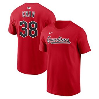 Men's Nike Steven Kwan Red Cleveland Guardians Name & Number T-Shirt