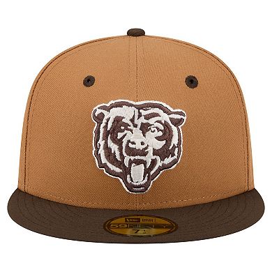 Men's New Era Light Brown/Dark Brown Chicago Bears Two-Tone Walnut 59FIFTY Fitted Hat