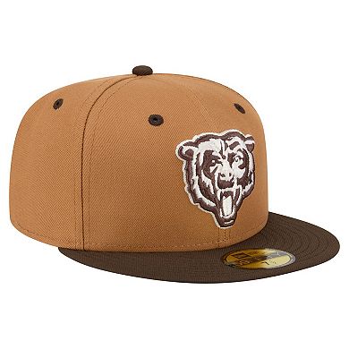 Men's New Era Light Brown/Dark Brown Chicago Bears Two-Tone Walnut 59FIFTY Fitted Hat