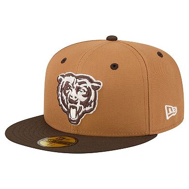 Men's New Era Light Brown/Dark Brown Chicago Bears Two-Tone Walnut 59FIFTY Fitted Hat