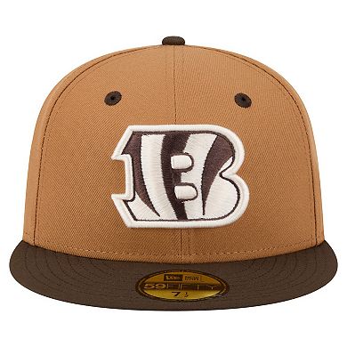 Men's New Era Light Brown/Dark Brown Cincinnati Bengals Two-Tone Walnut 59FIFTY Fitted Hat