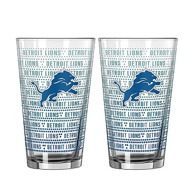 Logo Brands Detroit Lions Two-Pack Chant Fade 16oz. Pint Glass Set