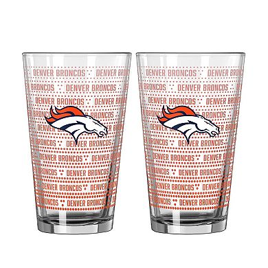 Logo Brands Denver Broncos Two-Pack Chant Fade 16oz. Pint Glass Set