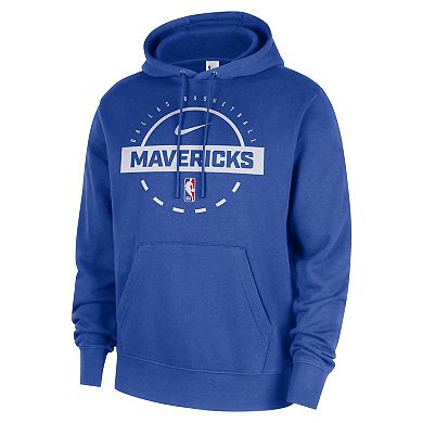 Men's Nike Blue Dallas Mavericks 2025/26 Authentic Practice Club Pullover Hoodie