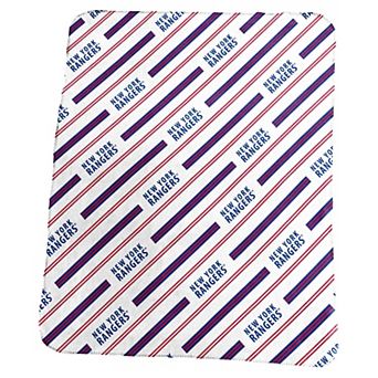 New York Rangers Classic Vertical Stripe Fleece Throw Blanket