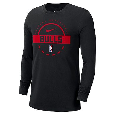 Men's Nike Black Chicago Bulls Authentic Long Sleeve Practice T-Shirt